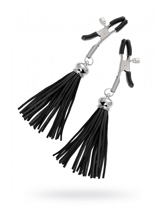 Зажимы на соски «Прищепки» с черными кисточками из замши - Pecado - купить с доставкой в Туле