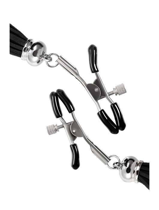 Зажимы на соски «Прищепки» с черными кисточками из замши - Pecado - купить с доставкой в Туле