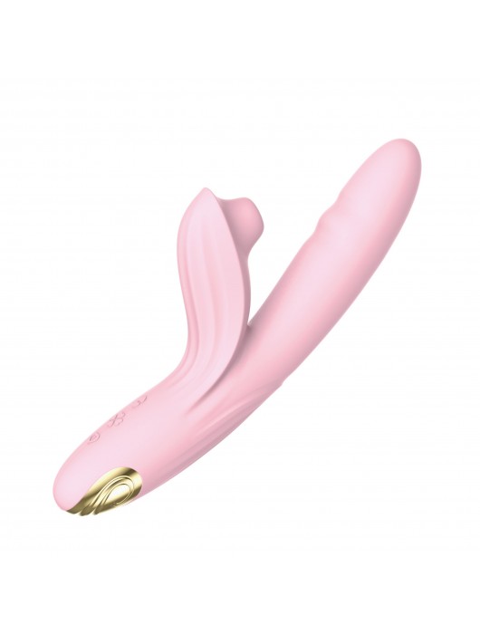 Розовый вибратор Anita с возвратно-поступательными движениями и вакуумом - 21,1 см. - BeYourLover