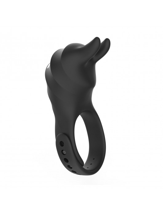 Черное эрекционное кольцо Usagi с ушками и пультом ДУ - BeYourLover - в Туле купить с доставкой