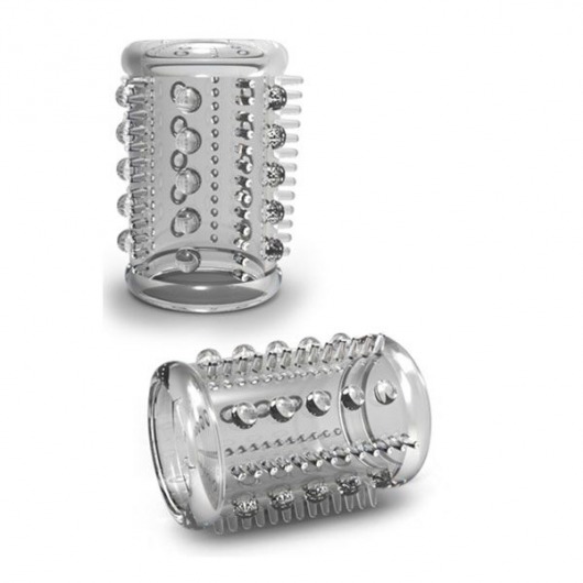 Прозрачная насадка с шипами и шишечками STAY HARD COCK SLEEVE 03 CLEAR - Blush Novelties - в Туле купить с доставкой