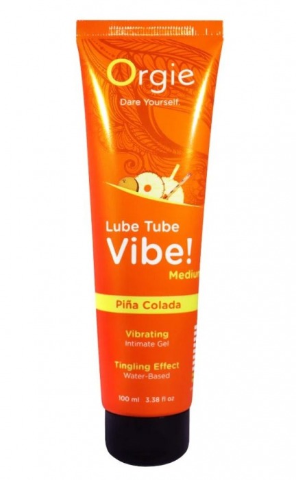 Гель с эффектом вибрации Lube Tube Vibe Medium Pina Colada - 100 мл. - ORGIE - купить с доставкой в Туле
