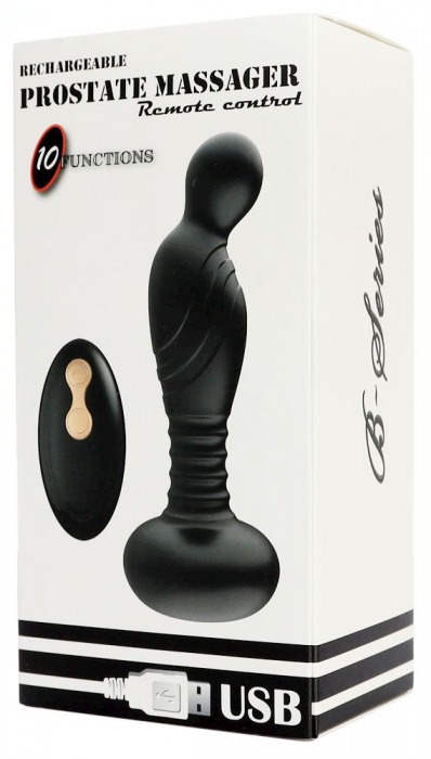Черный массажер простаты с вибрацей и возвратно-поступательными движениями - Boys of Toys - в Туле купить с доставкой