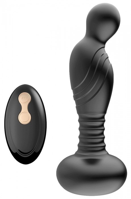 Черный массажер простаты с вибрацей и возвратно-поступательными движениями - Boys of Toys - в Туле купить с доставкой