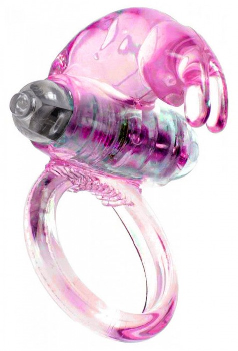 Розовое эрекционное виброкольцо с клиторальным зайчиком - Boys of Toys - в Туле купить с доставкой