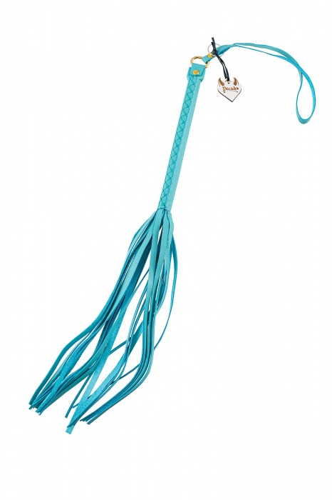 Голубая кожаная плеть - 50 см. - Pecado - купить с доставкой в Туле