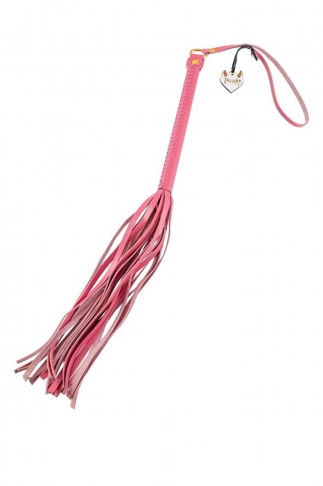 Розовая кожаная плеть - 50 см. - Pecado - купить с доставкой в Туле