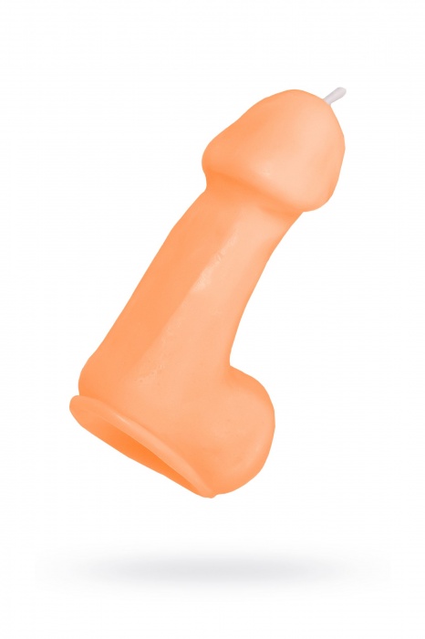 Оранжевая свеча в форме пениса - 47 гр. - Pecado - купить с доставкой в Туле