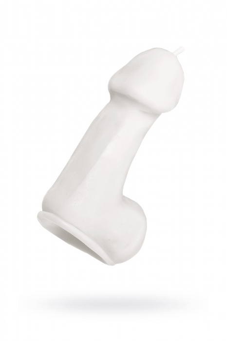 Белая свеча в форме пениса - 47 гр. - Pecado - купить с доставкой в Туле