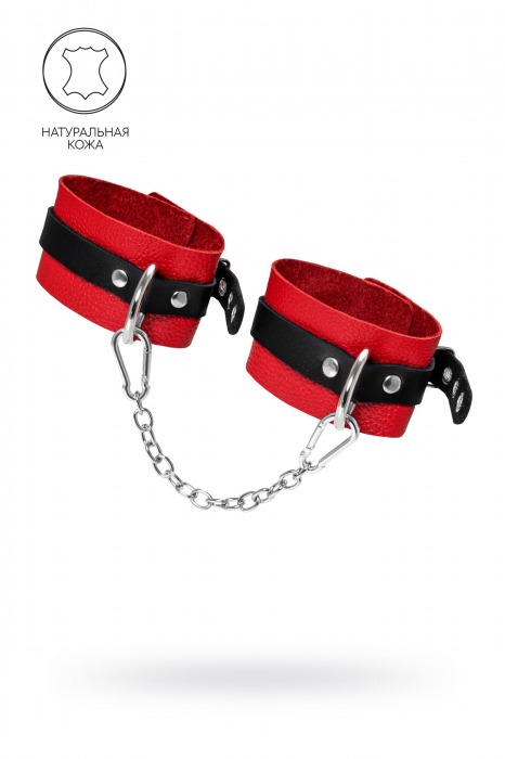 Красно-черные мягкие оковы с одним ремешком и люверсами - Pecado - купить с доставкой в Туле