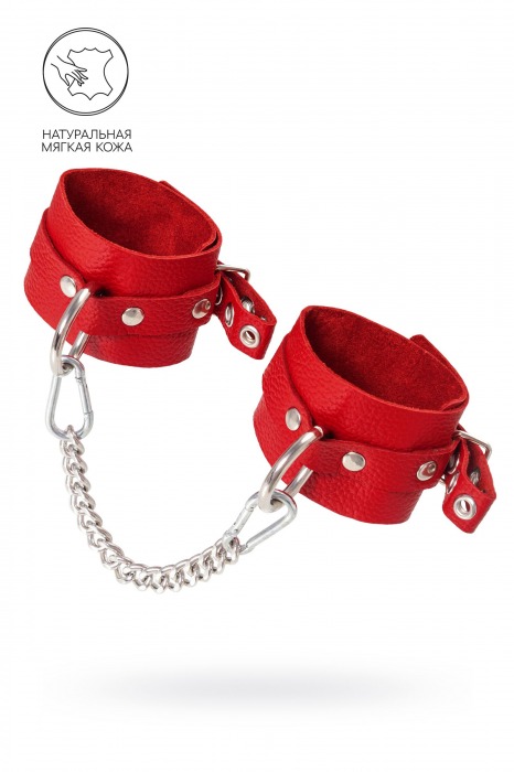 Красные мягкие кожаные оковы с люверсами - Pecado - купить с доставкой в Туле