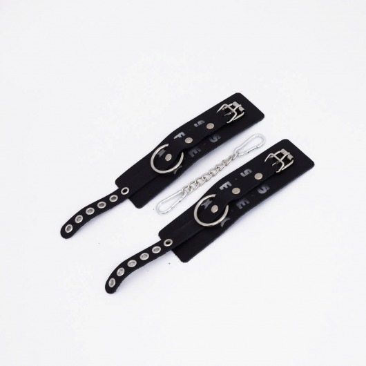 Черные кожаные наручники Sex - Crazy Handmade - купить с доставкой в Туле