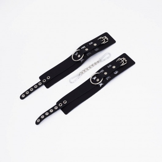 Черные кожаные оковы Sex - Crazy Handmade - купить с доставкой в Туле