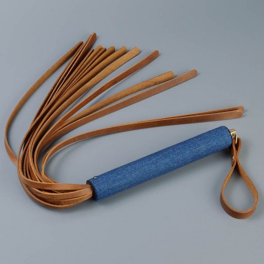 Плеть с джинсовой ручкой «Дикий Запад» - 60 см. - Sitabella - купить с доставкой в Туле