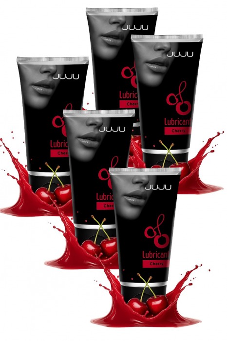Набор из 5 съедобных лубрикантов JUJU со вкусом вишни - JuJu - купить с доставкой в Туле