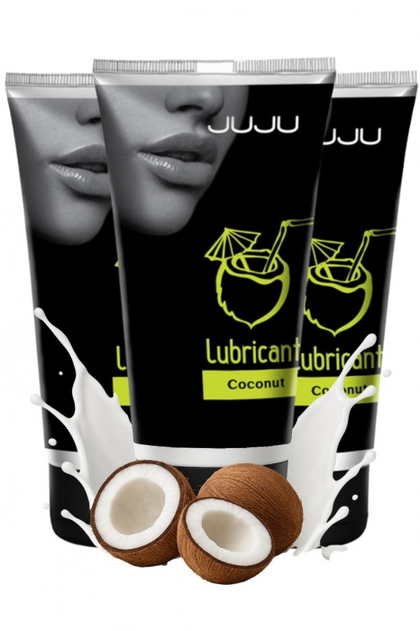Набор из 3 съедобных лубрикантов JUJU со вкусом кокоса - JuJu - купить с доставкой в Туле