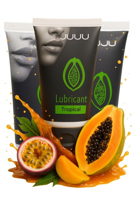Набор из 3 съедобных лубрикантов JUJU со вкусом тропических фруктов - JuJu - купить с доставкой в Туле