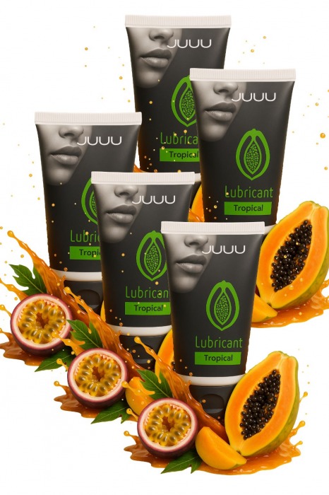Набор из 5 съедобных лубрикантов JUJU со вкусом тропических фруктов - JuJu - купить с доставкой в Туле