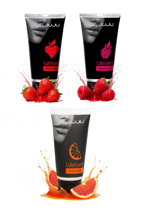 Набор из 3 съедобных лубрикантов JUJU (клубника, малина, грейпфрут) - JuJu - купить с доставкой в Туле