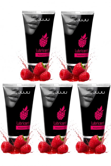 Набор из 5 съедобных лубрикантов JUJU со вкусом малины - JuJu - купить с доставкой в Туле