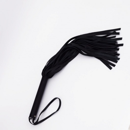 Черный кожаный флоггер - 45 см. - Crazy Handmade - купить с доставкой в Туле