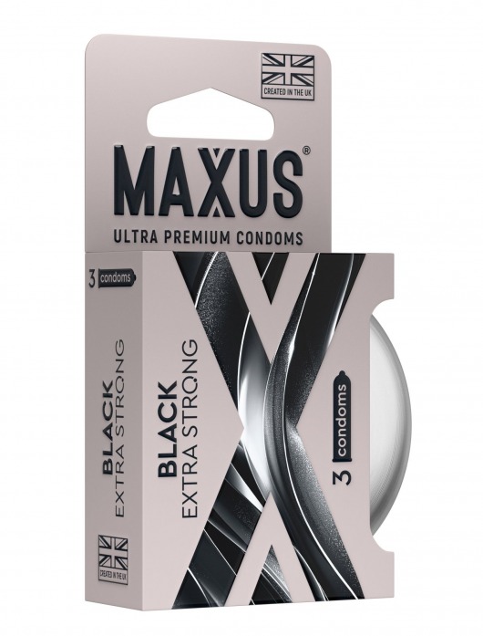 Черные утолщенные презервативы MAXUS Extra Strong с железным кейсом - 3 шт. - Maxus - купить с доставкой в Туле