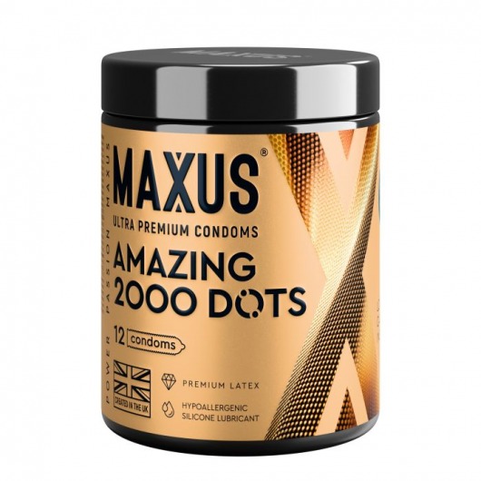 Точечные презервативы MAXUS 2000 Amazing Dots с железным кейсом - 12 шт. - Maxus - купить с доставкой в Туле