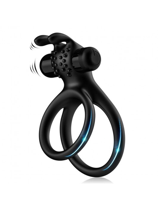 Черное эрекционное виброкольцо с подхватом мошонки Stay Hard - Boys of Toys - в Туле купить с доставкой