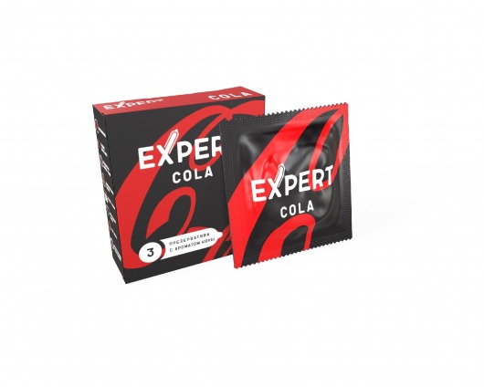 Презервативы с ароматом колы Expert Cola - 3 шт. - Expert - купить с доставкой в Туле