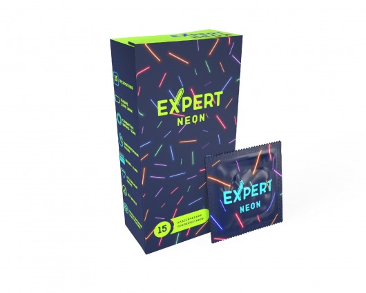Светящиеся в темноте презервативы Expert Neon - 15 шт. - Expert - купить с доставкой в Туле