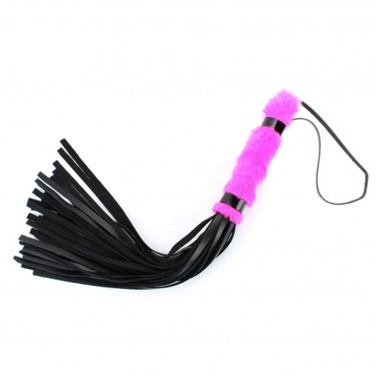 Нежная плеть с розовым мехом BDSM Light - 43 см. - БДСМ Арсенал - купить с доставкой в Туле