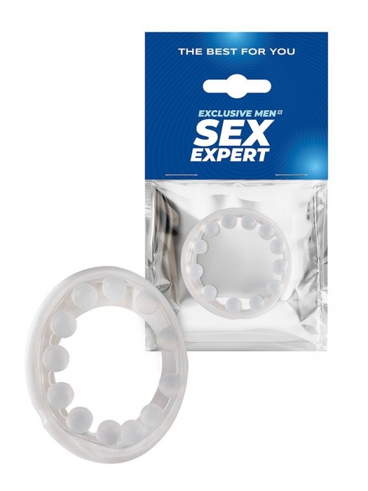 Эрекционное кольцо со стимулирующими шариками на поверхности - Sex Expert - в Туле купить с доставкой