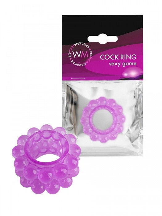 Лиловое эрекционное кольцо с 2 рядами стимулирующих шариков - Erowoman-Eroman - в Туле купить с доставкой