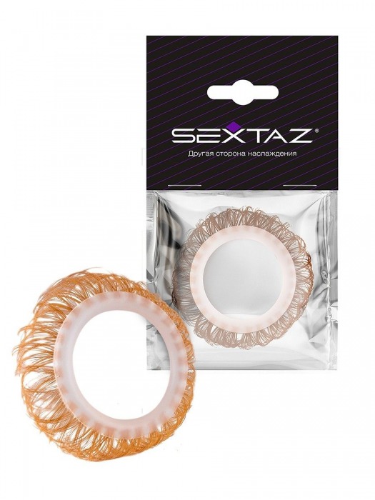 Эрекционное кольцо с бежевыми «ресничками» - Sextaz - в Туле купить с доставкой