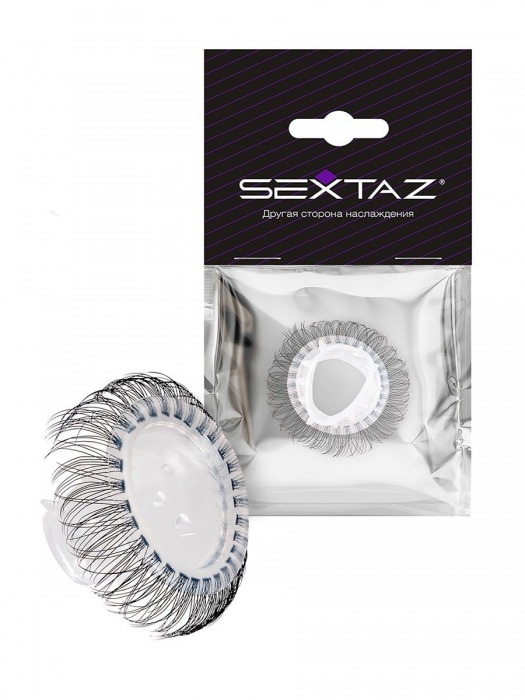 Эластичное эрекционное кольцо с длинными черными «ресничками» - Sextaz - в Туле купить с доставкой