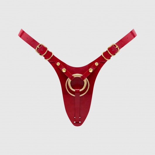 Красный пояс для фиксации насадок Strap-On-Me Leatherette Harness Fabulous - Strap-on-me - купить с доставкой в Туле