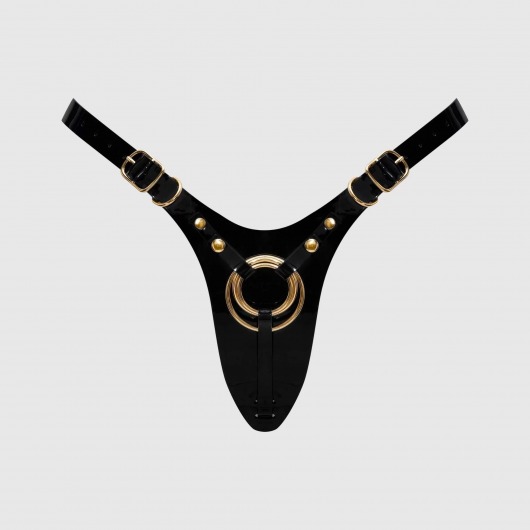 Черный пояс для фиксации насадок Strap-On-Me Leatherette Harness Fabulous - Strap-on-me - купить с доставкой в Туле