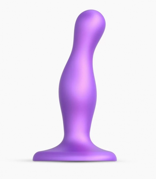 Фиолетовая насадка Strap-On-Me Dildo Plug Curvy size S - Strap-on-me - купить с доставкой в Туле