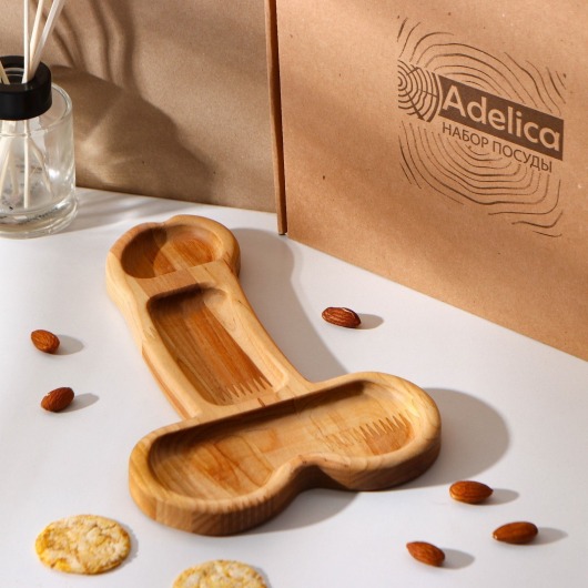 Деревянное блюдо для подачи в форме члена (25 х 16,5 х 1,7 см) - Сима-Ленд - купить с доставкой в Туле