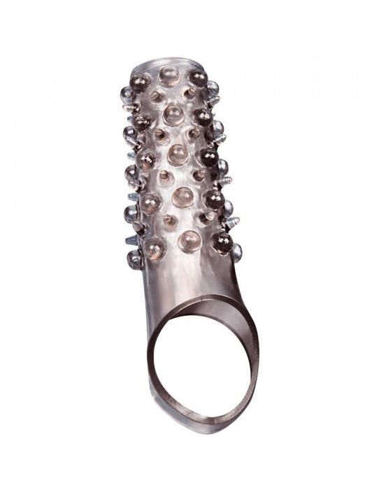 Дымчатая насадка на пенис с шипами и выпуклостями - 12 см. - Sex Expert - в Туле купить с доставкой