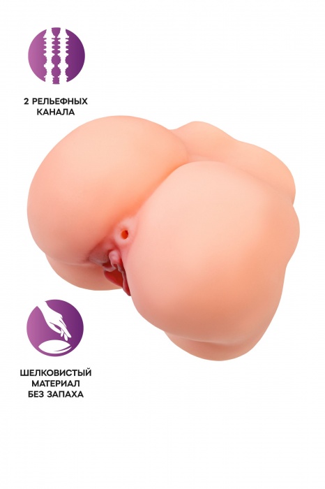 Реалистичный мастурбатор в форме попки с 2 любовными входами - No Name - в Туле купить с доставкой