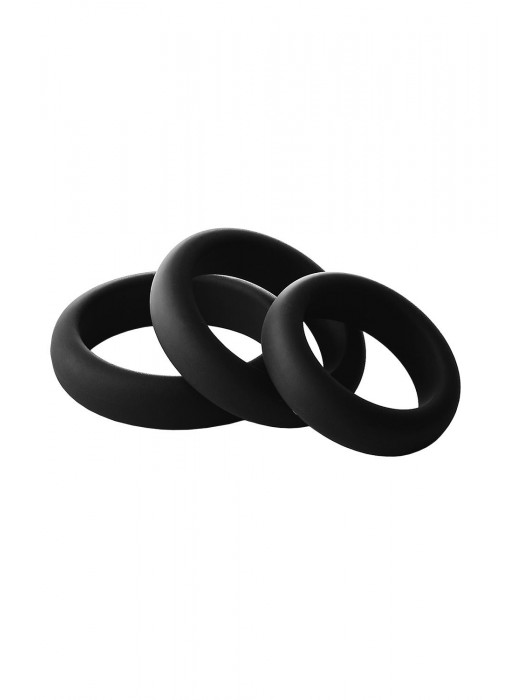 Набор из 3 черных эрекционных колец Smooth Silicone Cockring Pack - Dream Toys - в Туле купить с доставкой