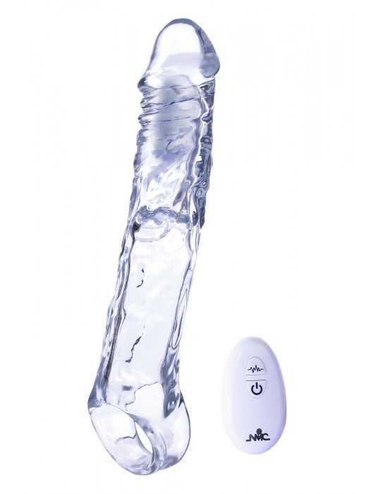 Прозрачная насадка-удлинитель Length Enhancer With Bullet с подхватом - 22,3 см. - NMC - в Туле купить с доставкой