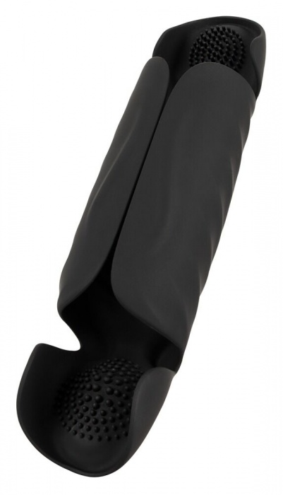 Черный вибромастурбатор с трехточечной стимуляцией Penis Trainer with 3 Point Stimulation - Orion - в Туле купить с доставкой