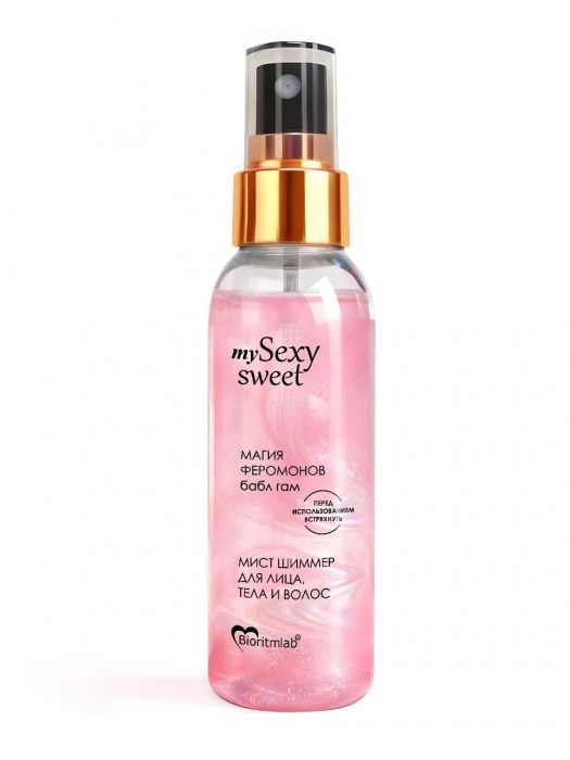 Мист для лица, тела и волос Sexy Sweet с ароматом бабл-гам, шиммером и феромонами - 95 мл. -  - Магазин феромонов в Туле