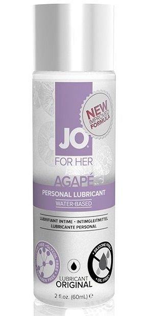 Лубрикант на водной основе для женщин JO AGAPE LUBRICANT ORIGINAL - 60 мл. - System JO - купить с доставкой в Туле