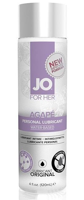 Женский лубрикант на водной основе JO AGAPE LUBRICANT ORIGINAL - 120 мл. - System JO - купить с доставкой в Туле
