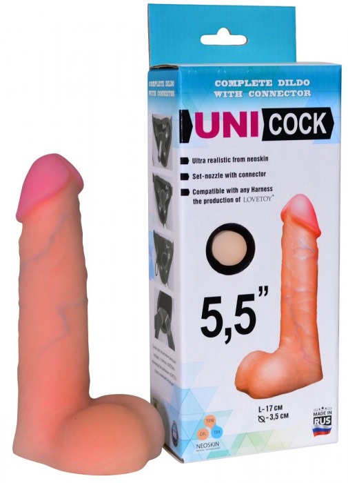 Фаллическая насадка Харнесс UNICOCK 5,5  - 17 см. - LOVETOY (А-Полимер) - купить с доставкой в Туле
