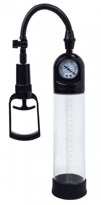 Чёрная вакуумная помпа A-toys с манометром и прозрачной колбой - A-toys - в Туле купить с доставкой
