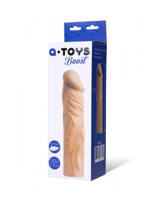 Насадка с ярко выраженной головкой и рельефным стволом - 19 см. - A-toys - в Туле купить с доставкой